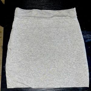 Grey Cotton Stretch Mini Skirt